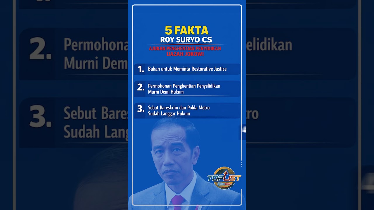 5 Fakta Roy Suryo Cs Ajukan Permohonan Penghentian Penyidikan Dugaan Ijazah Palsu Jokowi