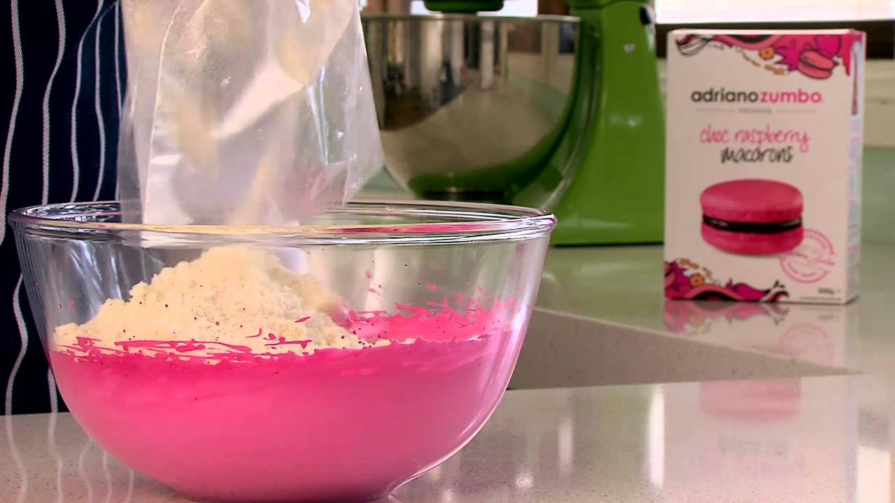 Zumbo Baking - Choc Raspberry Macarons (Step 2: Mixing)