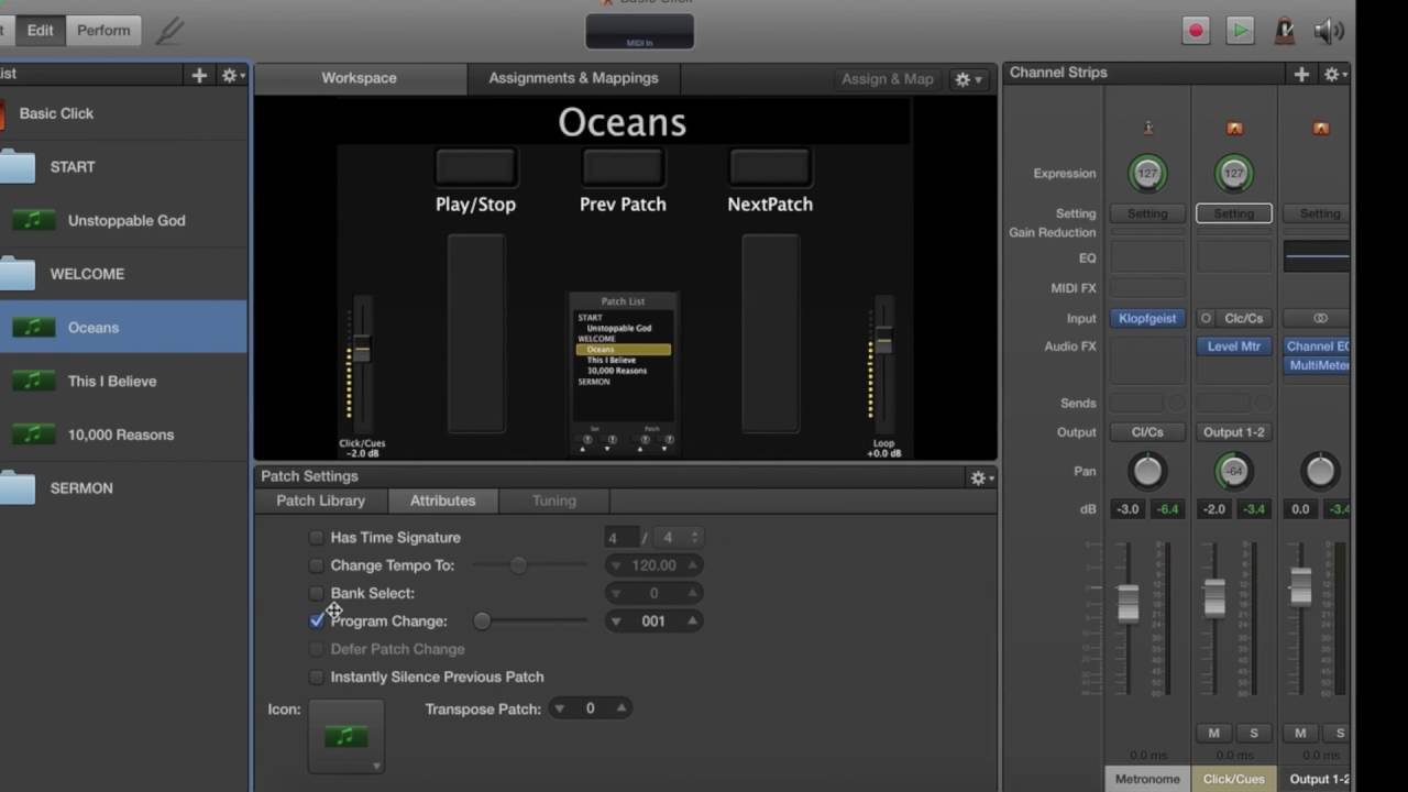 Setting up Click Tracks in Mainstage
