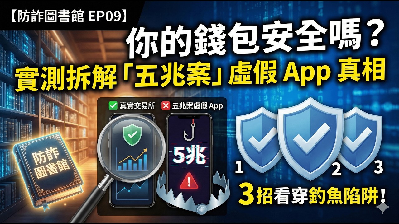 【防詐圖書館 EP09】你的錢包安全嗎？實測拆解「五兆案」虛假 App 真相：3 招看穿交易所釣魚陷阱！