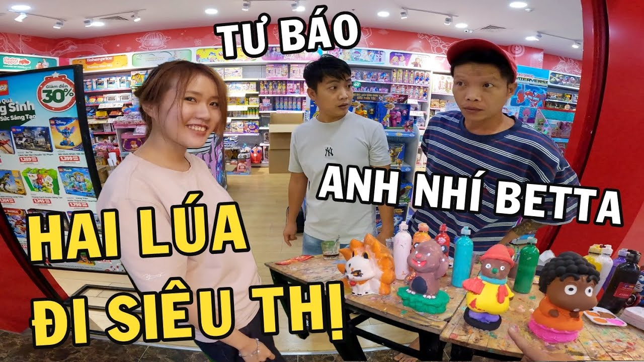 Anh Nhí Betta đi siêu thị ăn Dookki và trò chơi Tô Tượng cùng cô gái xinh đẹp