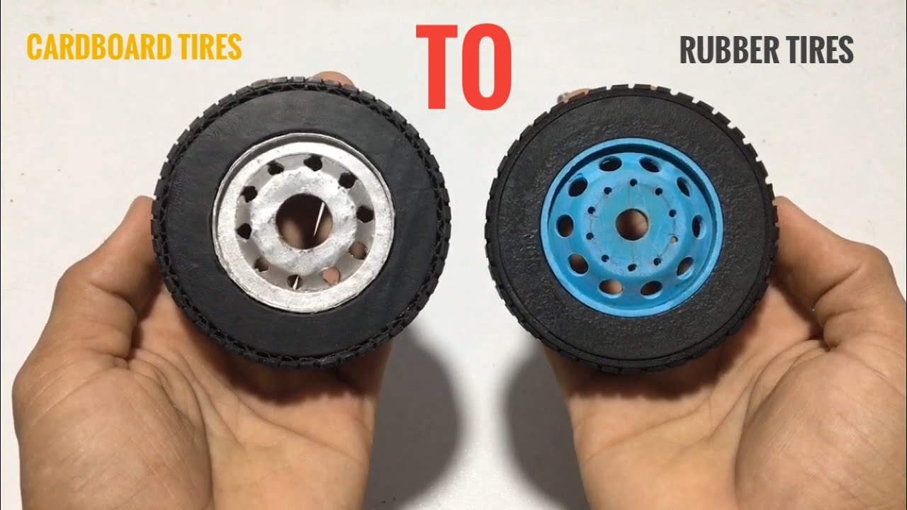 How to Make RC Heavy Construction Tractor Truck Homemade RC Car Project #3 Rim Hub Rubber Tires