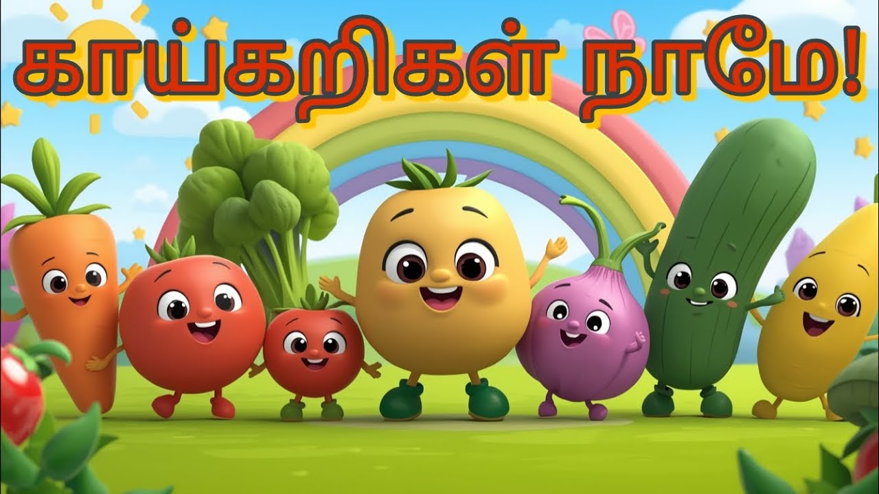 🥕🥦🍆 காய்கறிகள் நாமே!🍅🥬 | குழந்தைகளுக்கான தமிழ் பாடல்🎸🎵🎶