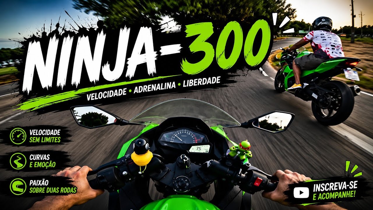 PRIMEIRA VEZ DE NINJA_300 Testando Kawasaki Ninja-300 top demais 🚀🔥@BRUNOMOTOCAFE