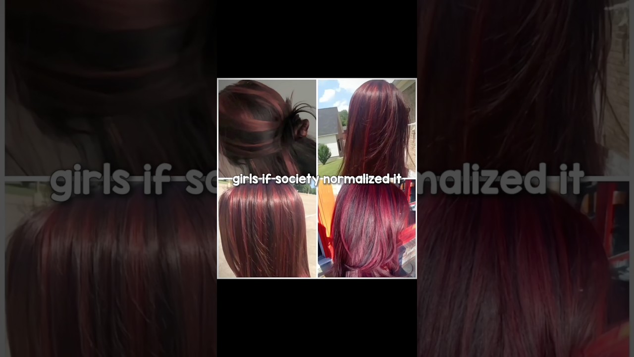 I lovee the black with red streaks/highlights😍 #shorts #fyp #relatable #trending