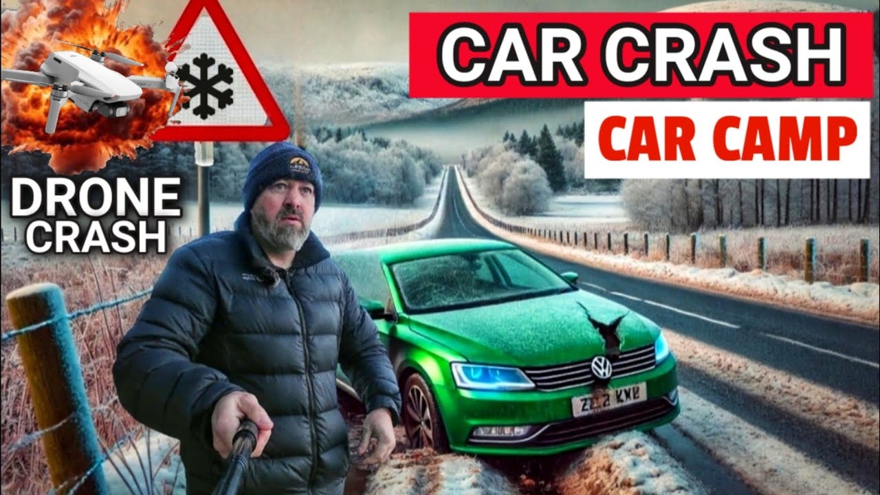 Я РАЗБИЛ МАШИНУ, а потом СПАЛ в ней | СТОЛКНОВЕНИЕ ДРОНА | -5°C