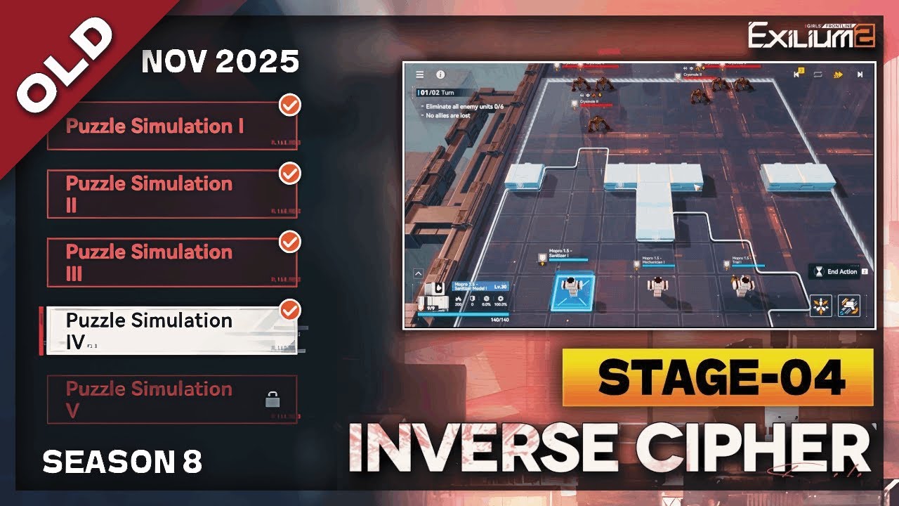 *SEASON 8* INVERSE CYPHER STAGE-4 (LP-1-4) SOLUTION | NOVEMBER 2025 [ GIRLS' FRONTLINE 2: EXILIUM ]