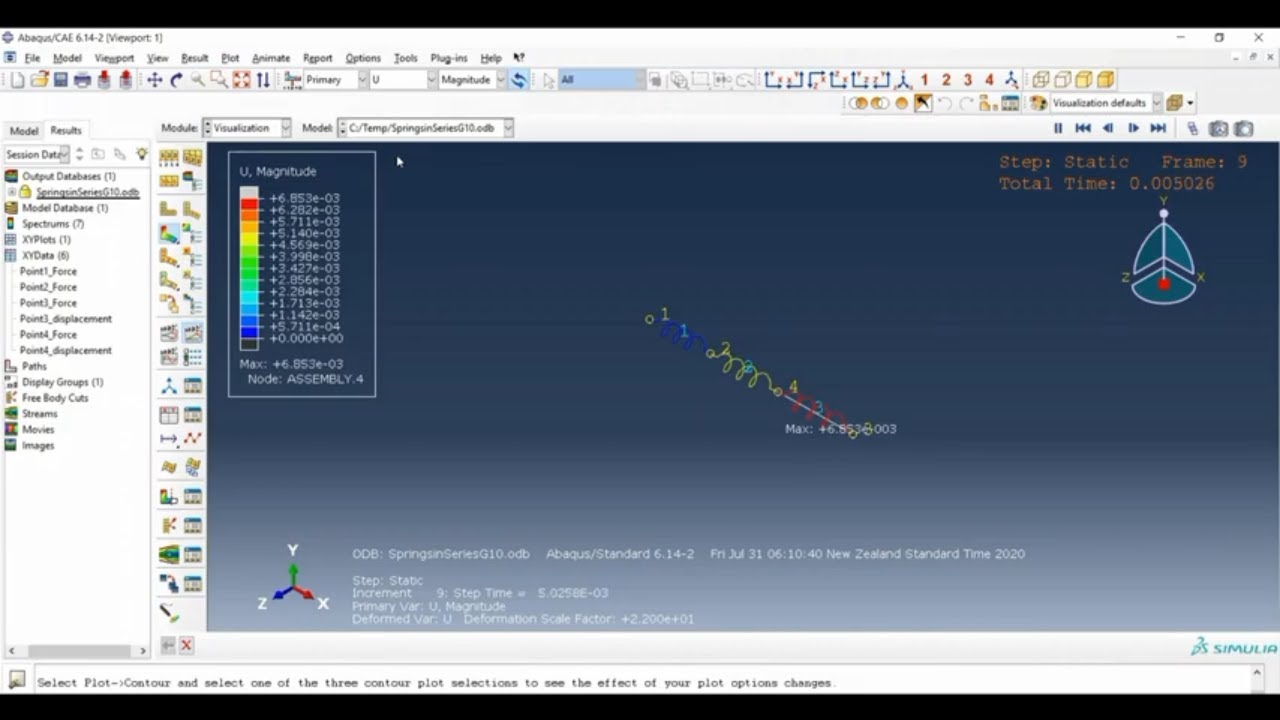 Finite element analysis through ABAQUS Chapter1 (1 Springs in series)