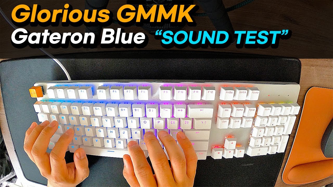 Glorious GMMK WHITE ICE Keyboard ASMR Sound Test (Gateron Blue)