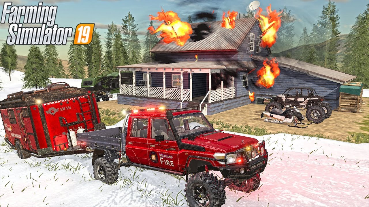 SNOWY MOUNTAIN VACATION HOUSE FIRE! | OFF ROAD UNIT | FARMING SIMULATOR 2019