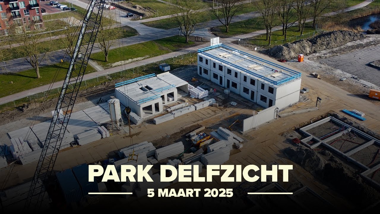 Bouwupdate Park Delfzicht - 5 Maart 2025 - 4k Drone Orbit
