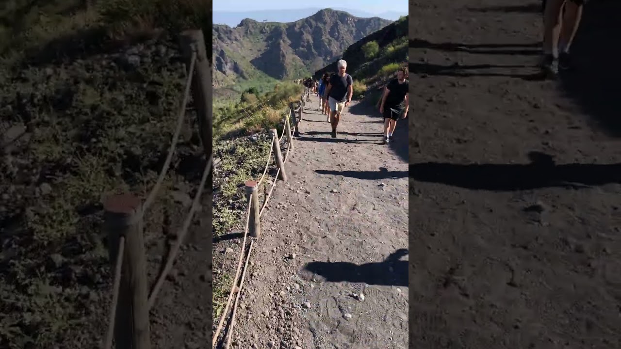 Mount Vesuvius Last Downhill Parts Walking Back To Entrance Windy And Cold Morning 2 October 2023