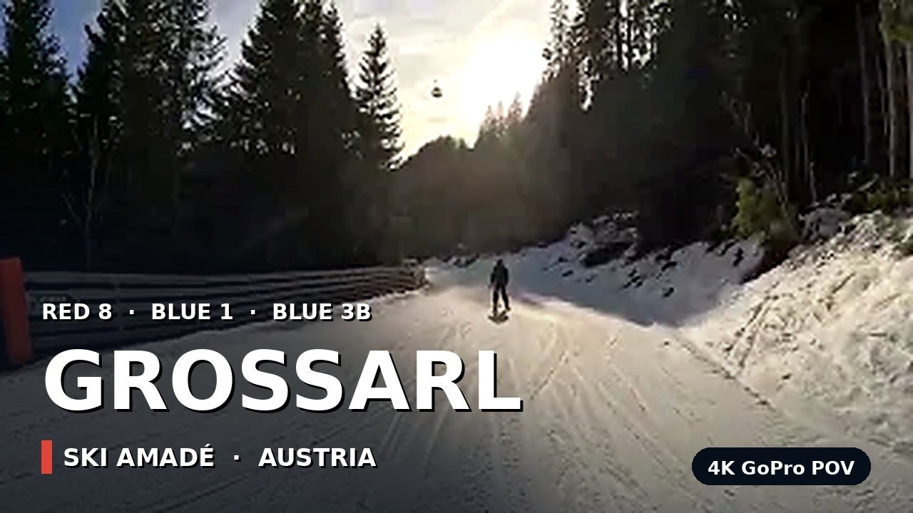 Skiing Red 8, Blue 1 & Blue 3b Runs | Großarl, Austria | Mix of Runs | 4K GoPro