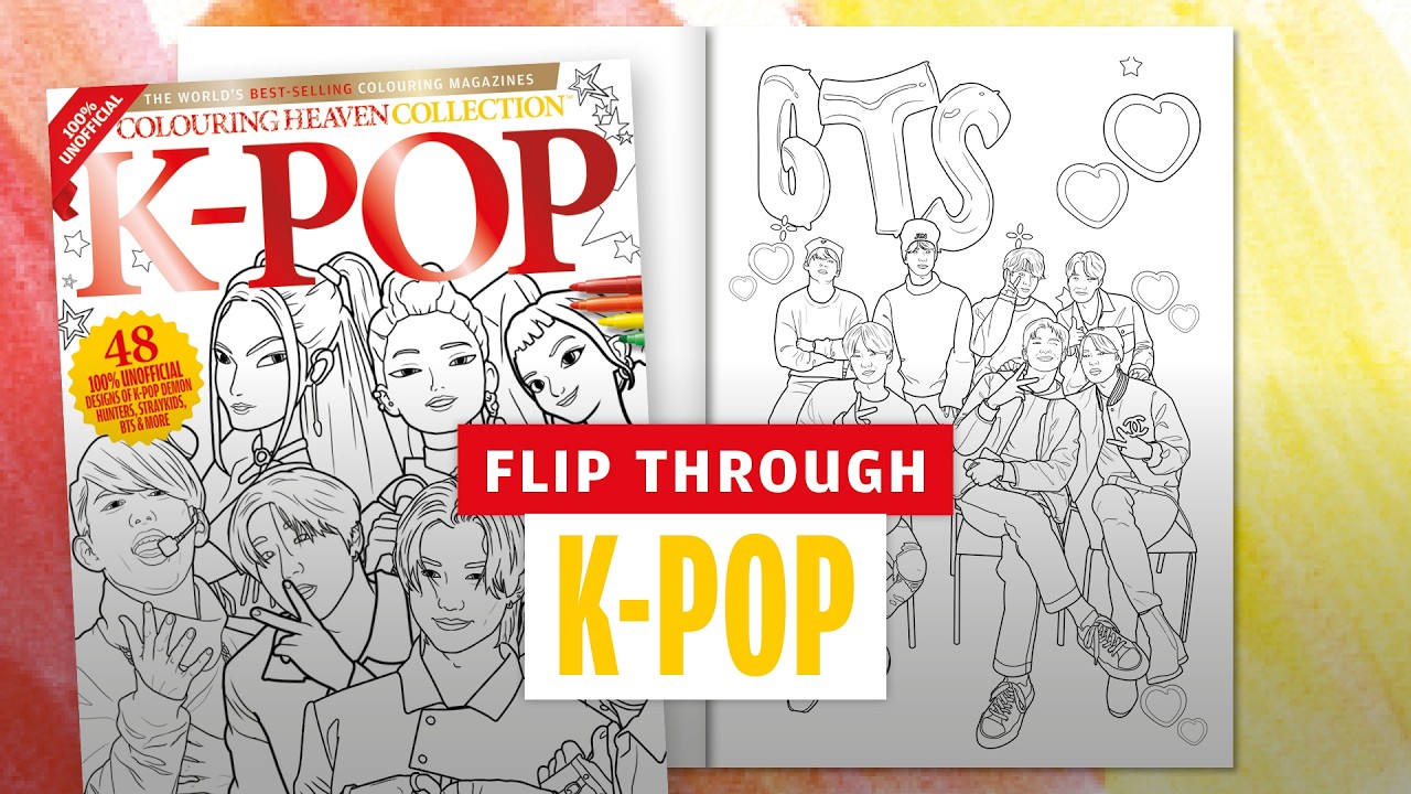 K-POP colouring flip through | Colouring Heaven Collection #90 | Only Human Art