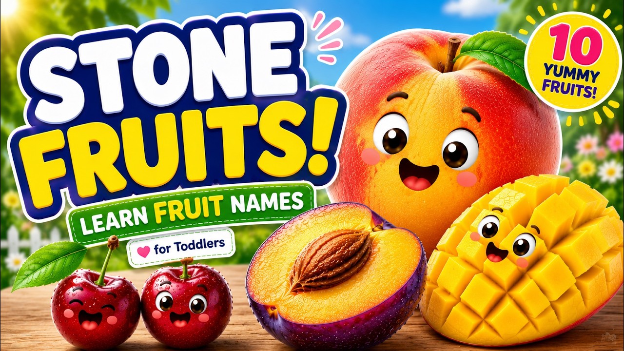 Peach, Cherry & Mango for Toddlers | Learn Stone Fruit Names 🍑🍒🥭