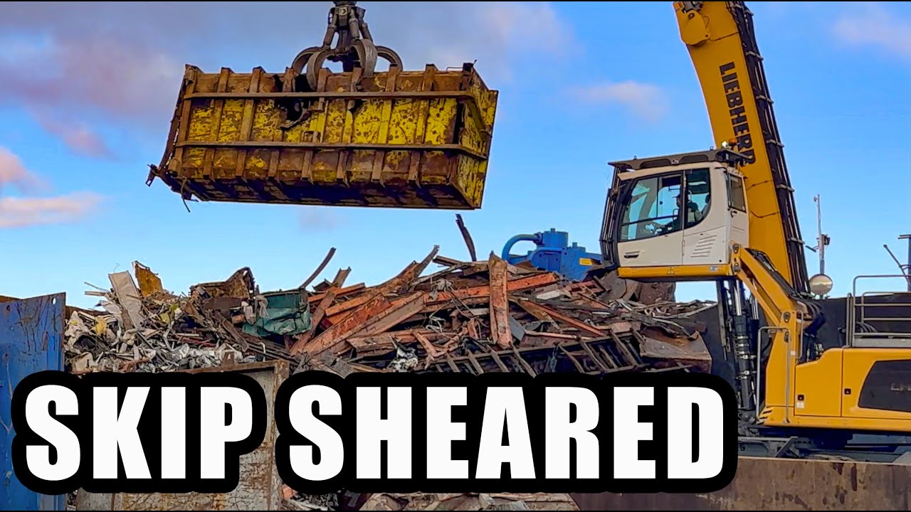 Heavy-Duty Shear Machine Destroys Whole Industrial Skips | Bradford Waste Traders