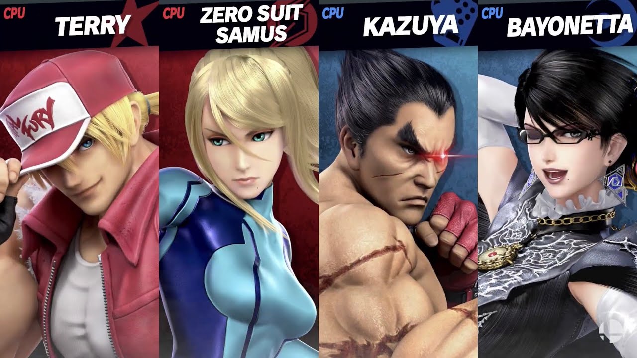 Super Smash Bros. Ultimate - Terry & Zero Suit Samus vs Kazuya & Bayonetta