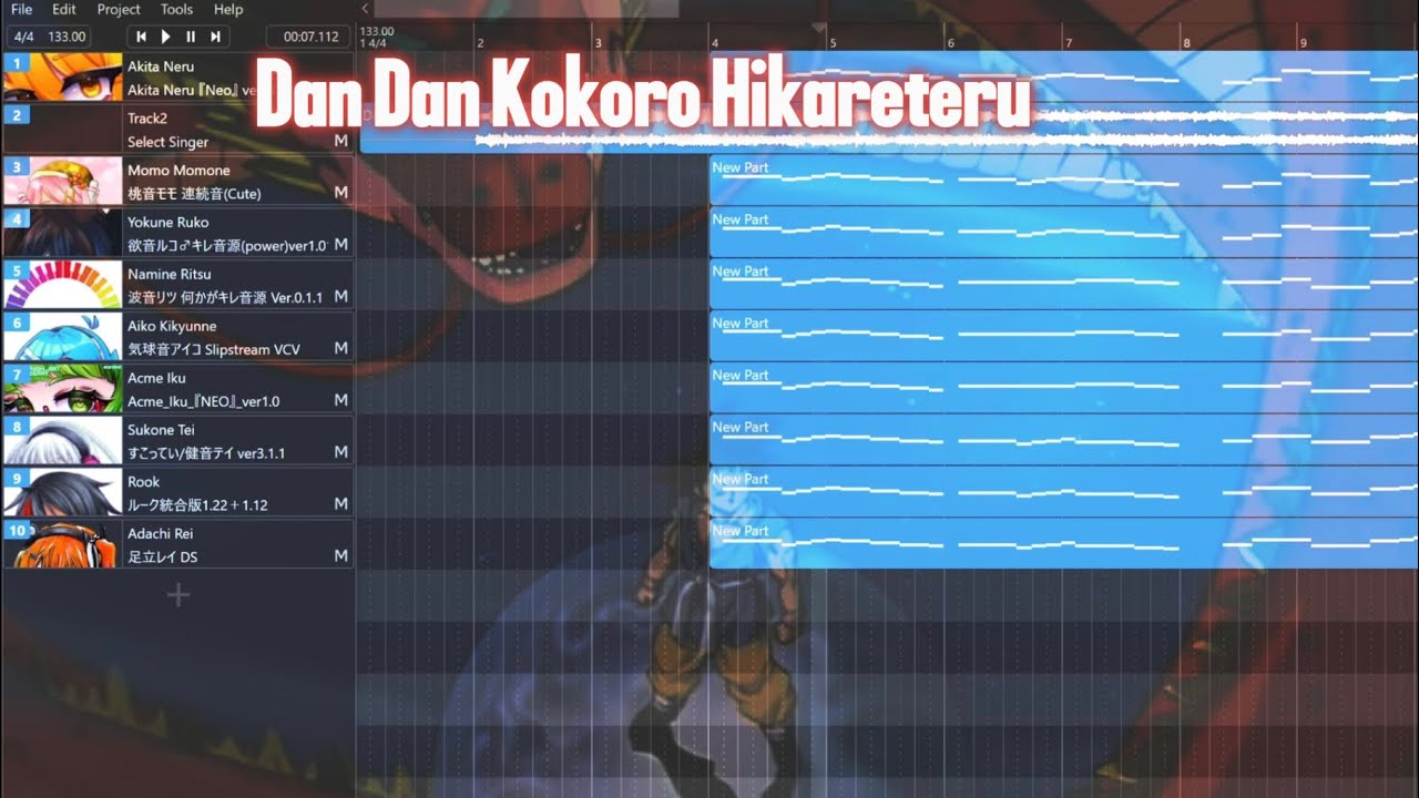 Dan Dan Kokoro Hikareteku TV Size [9 UTAU Chorus]