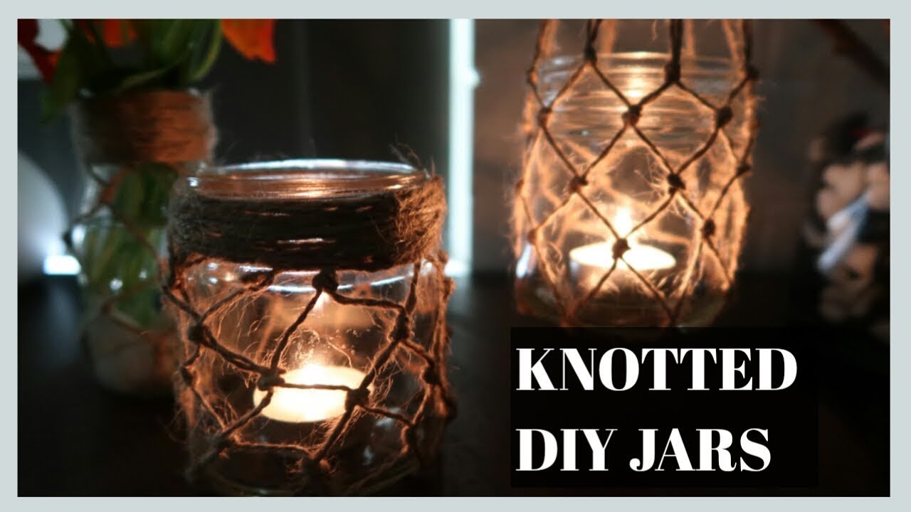 DIY: Knotted Candle Holder | Macrame candle holder