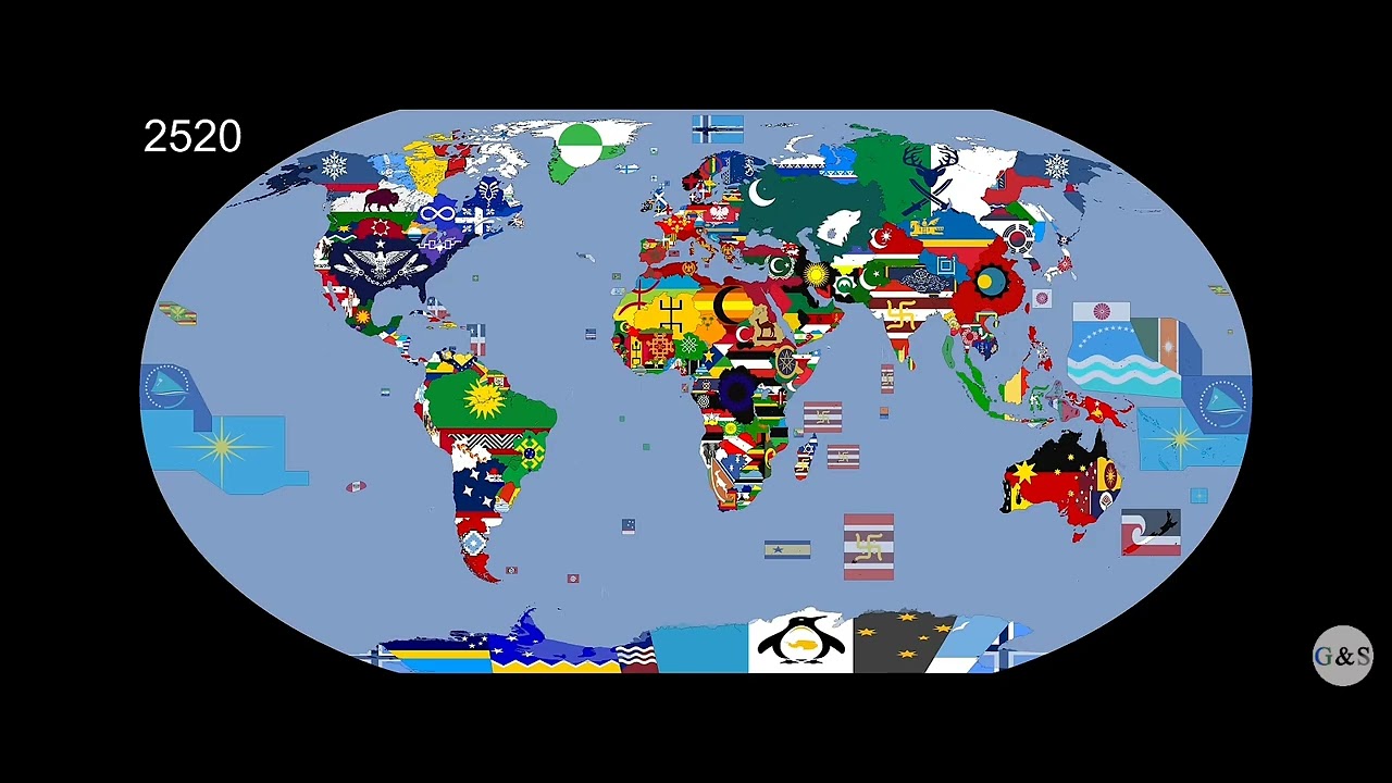 Evolução do mapa de 2025 a 3025