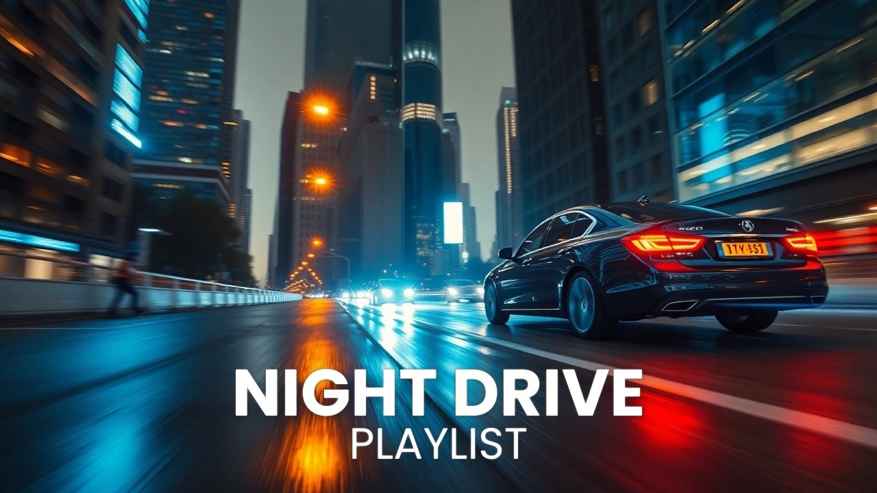 Late Night Neon Cruise for Focused Driving