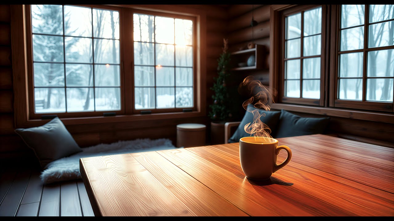 Peaceful Winter Night Cabin ❄️ Deep Relaxing Ambience