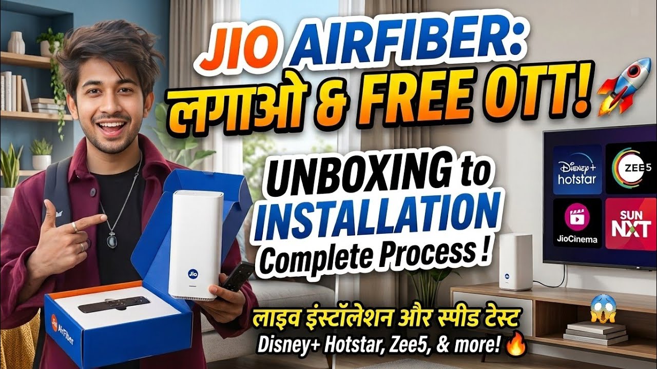 Jio AirFiber Unboxing & Installation Process 2026 | Free OTT Setup ⚡
