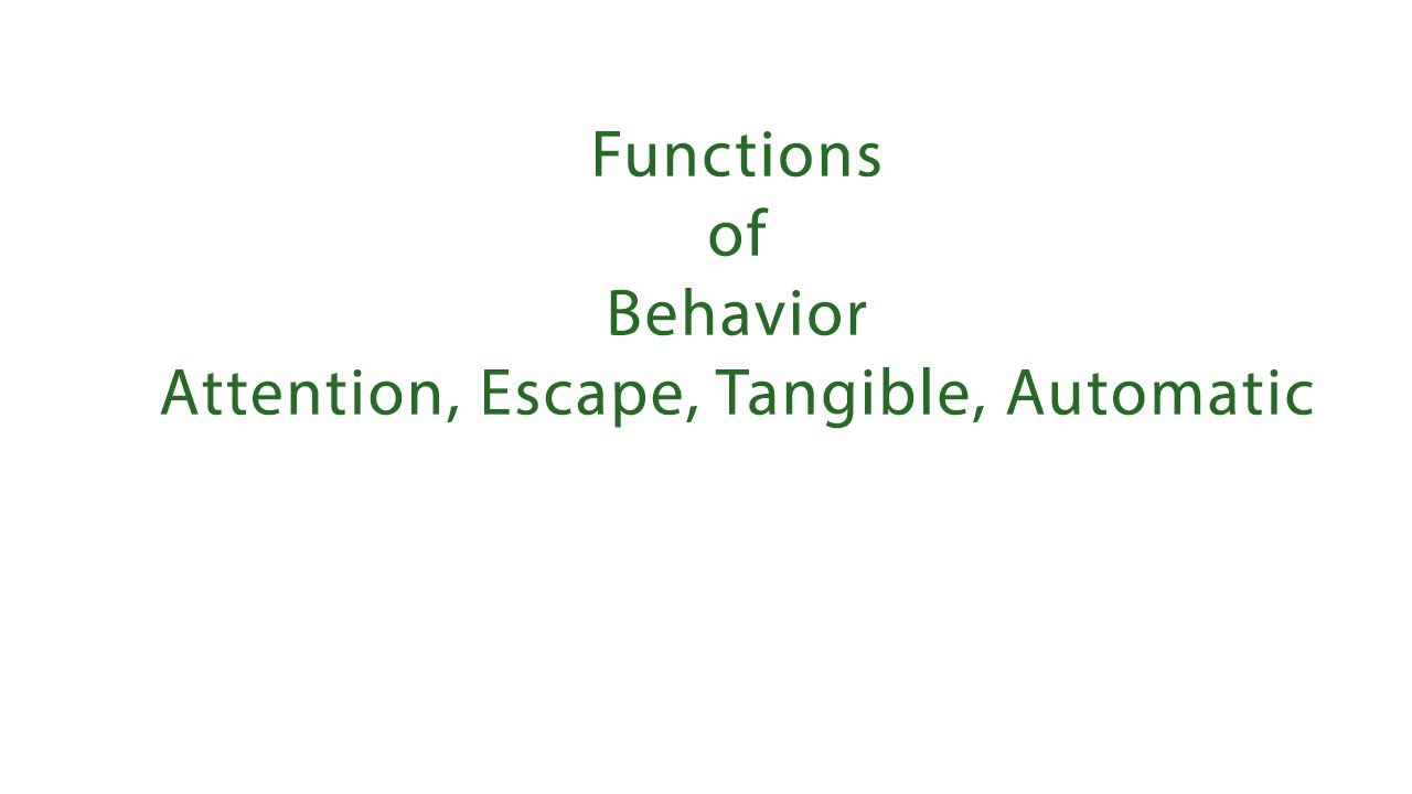 Functions of Behavior - Registered Behavior Technician (BT) Exam - ABA