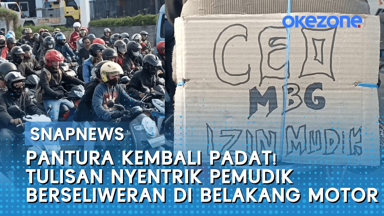 Pantura Kembali Padat! Tulisan Nyentrik Pemudik Berseliweran di Belakang Motor | Snapnews
