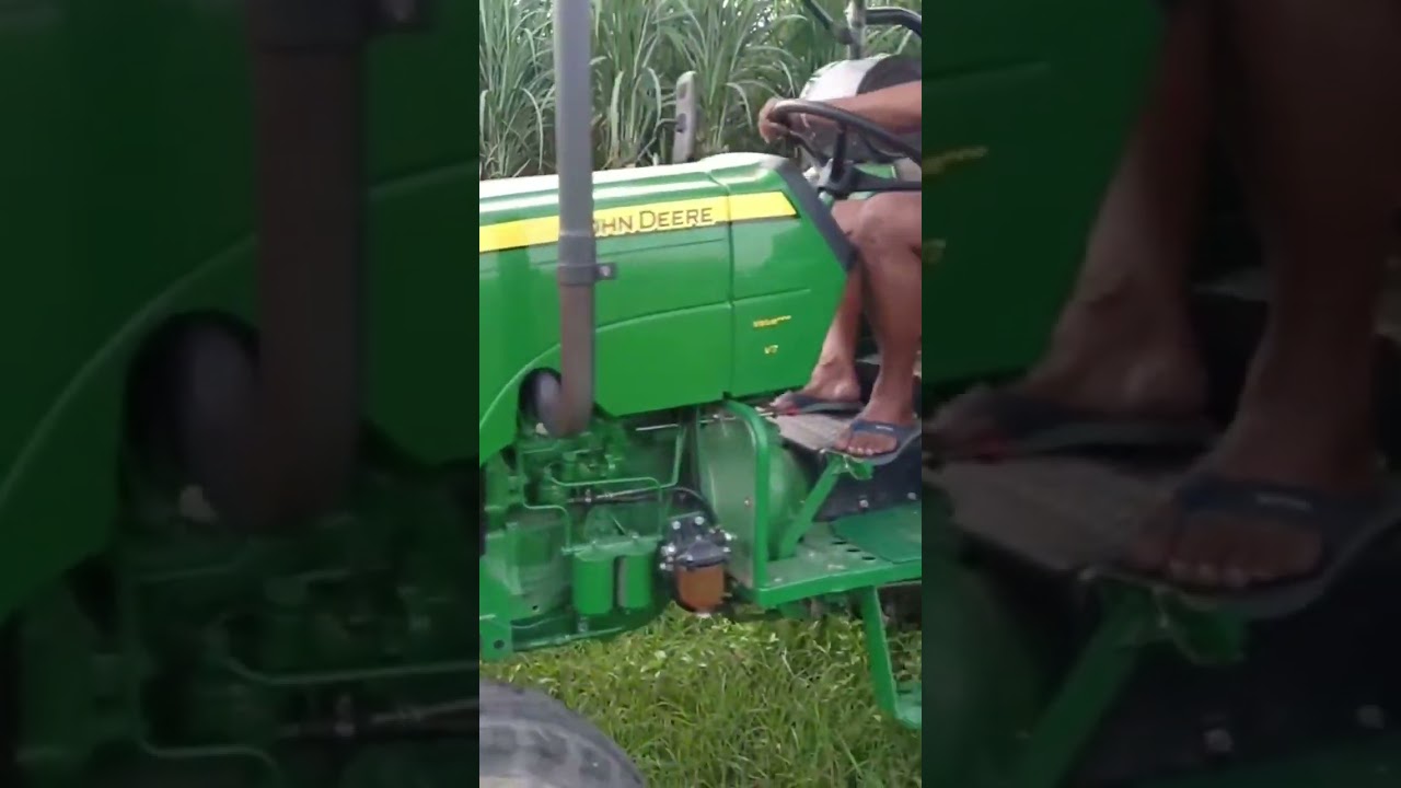 John Deere 5050 D V2 collar shift gearbox powerful performance with rotavator // farming tractor