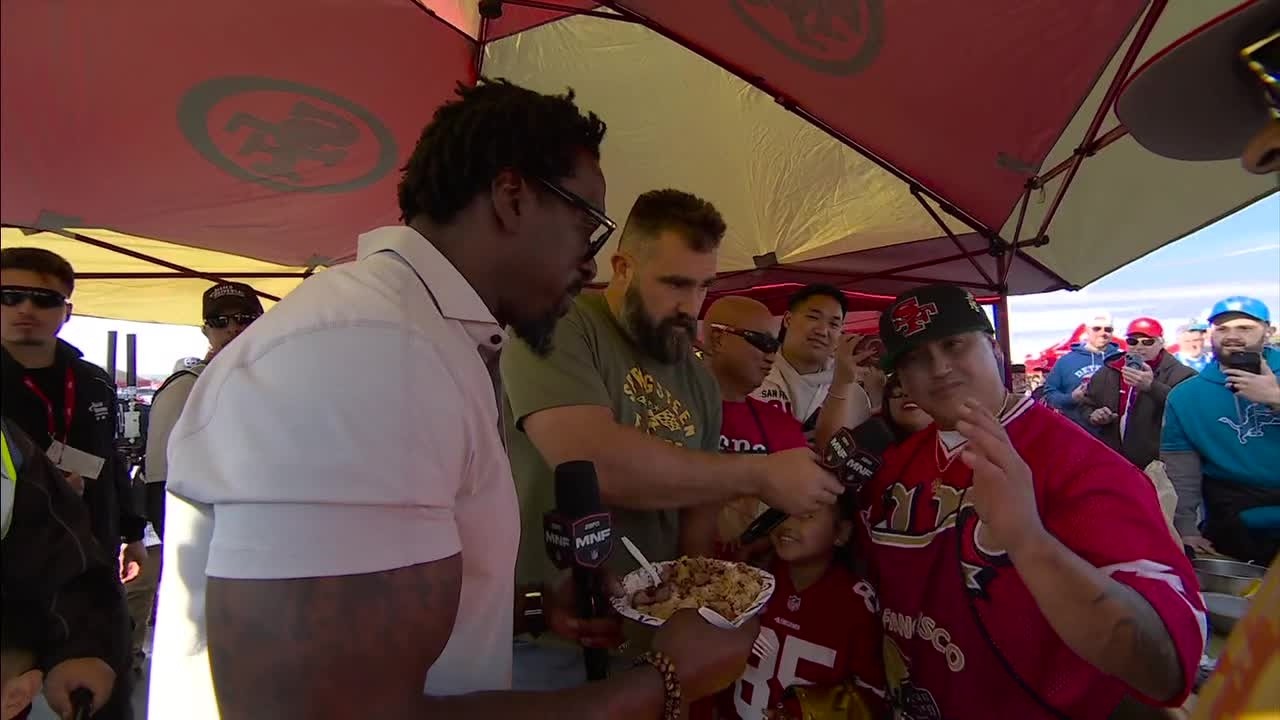 Jason Kelce & Patrick Willis tailgate with 49ers fans | Monday Night Countdown