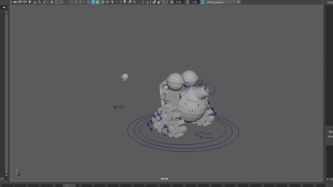 Cartoony Tank Rig Functionality Demonstration - Maya 2018