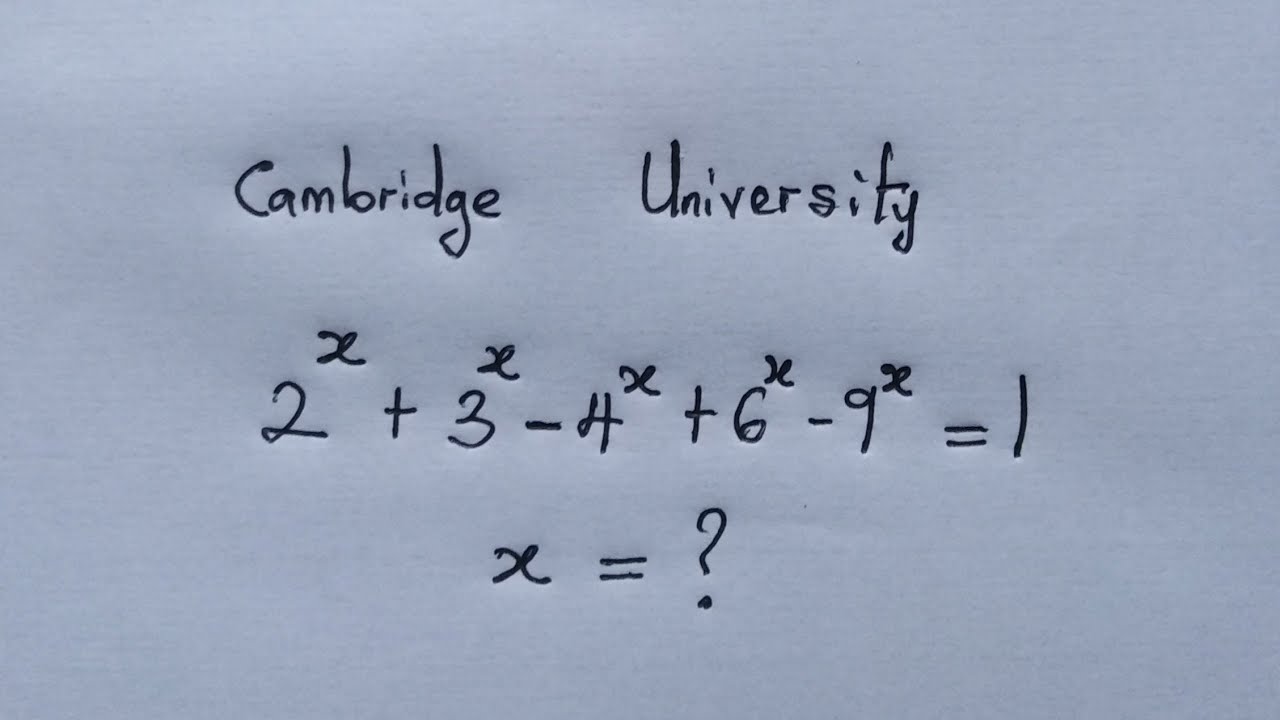 Cambridge University Entrance Exam Question | Can you solve ?