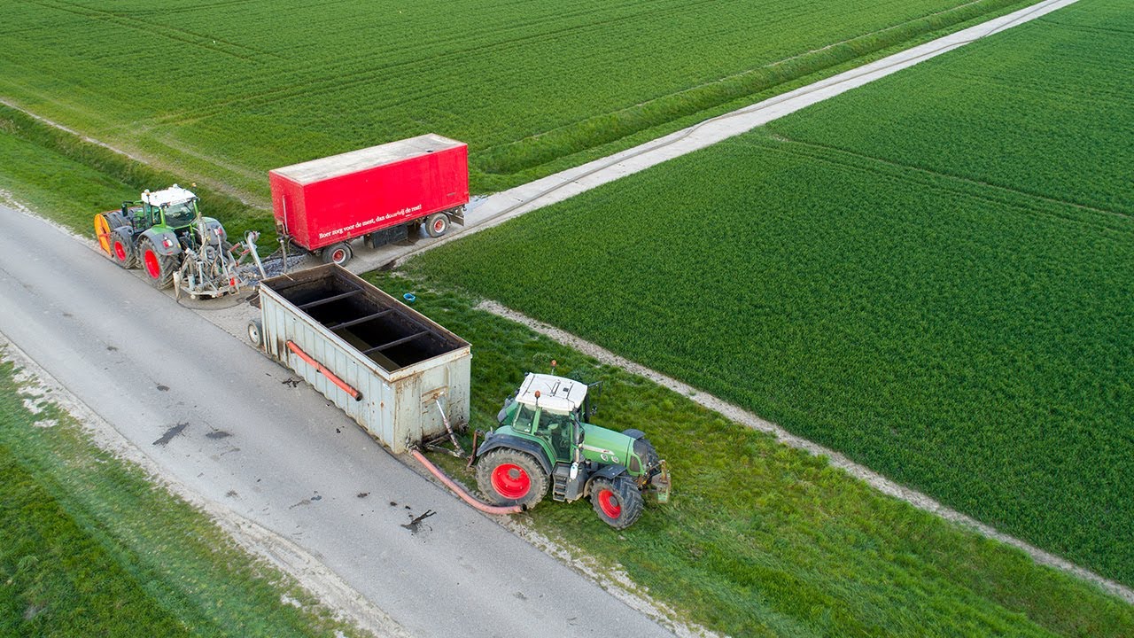 Bouwland bemesten met sleepslang - BMWW Agriservice - Fendt - Injecting slurry