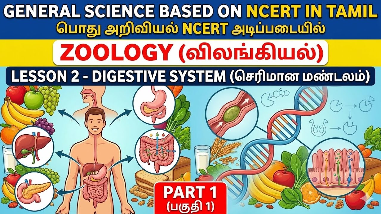 DIGESTIVE SYSTEM (செரிமான மண்டலம்) PART 1| ZOOLOGY|NCERT SCIENCE IN TAMIL|