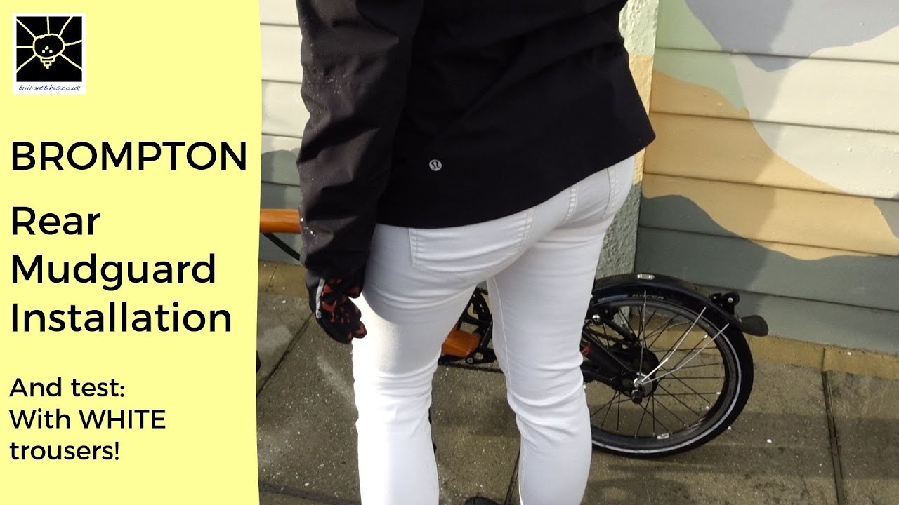 Brompton rear mudguard installation and white trouser test