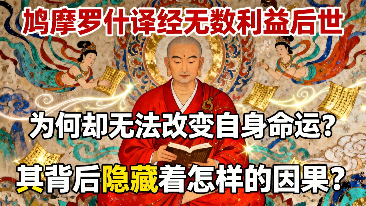 鳩摩羅什譯經無數，利益後世，爲何卻無法改變自身命運？其背後隱藏着怎樣的因果？#佛教 #佛法 #佛教玄學 #佛教智慧 #佛學知識 #佛學智慧 #修心修行 #佛教文化 #禪悟人生 #傳統文化