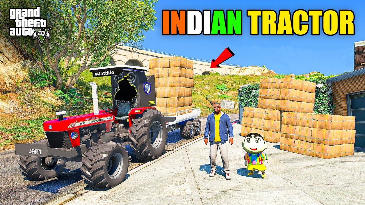 Franklin & Shinchan Buy Indian Tractor And Start Public Transportation Business in GTA 5