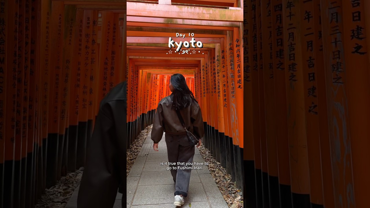 what time should you visit Fushimi Inari-Taisha?⛩️ Japan Travel Diaries: Day 10 - Kyoto🇯🇵 #shorts