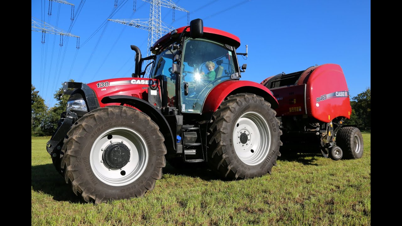 Silagepressen 2015 mit Case IH Maxxum 130 CVX + Case RB465 und Case 1056XL und McHale HS2000