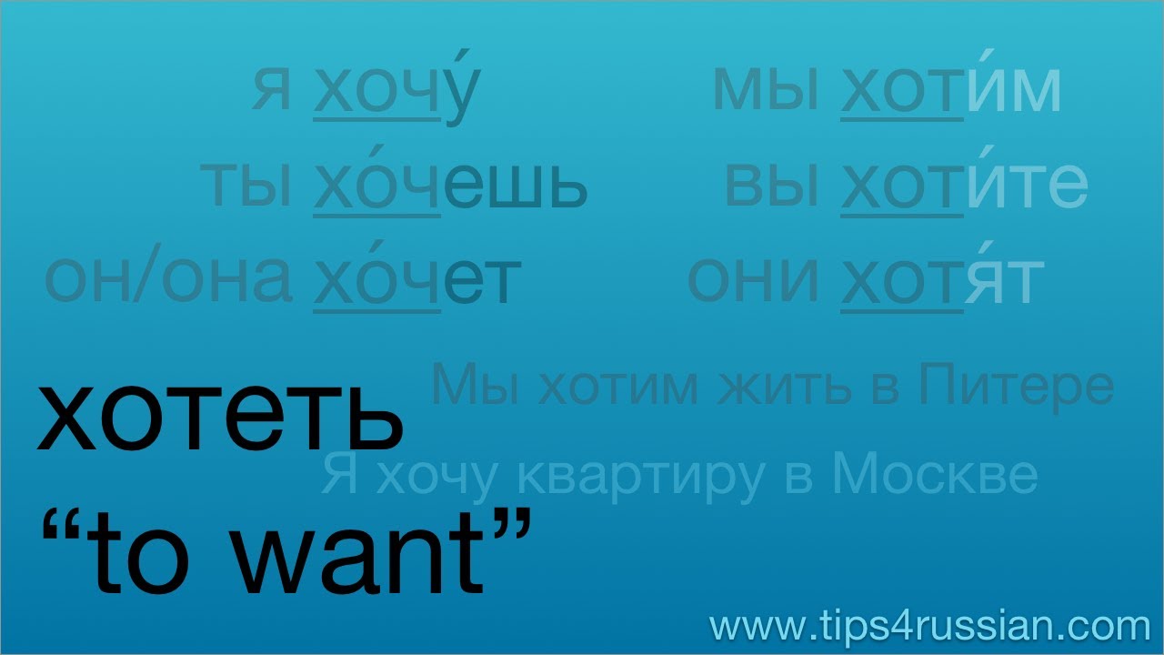 Хотеть - 'to want' in Russian