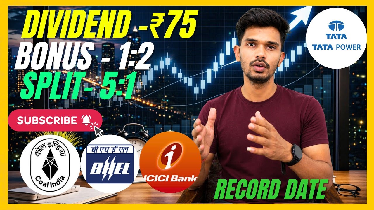 ICICI Bank | Coal india | Tata Power | BHEL Stocks Declared BIG Dividend+Bonus +Split | Record Date