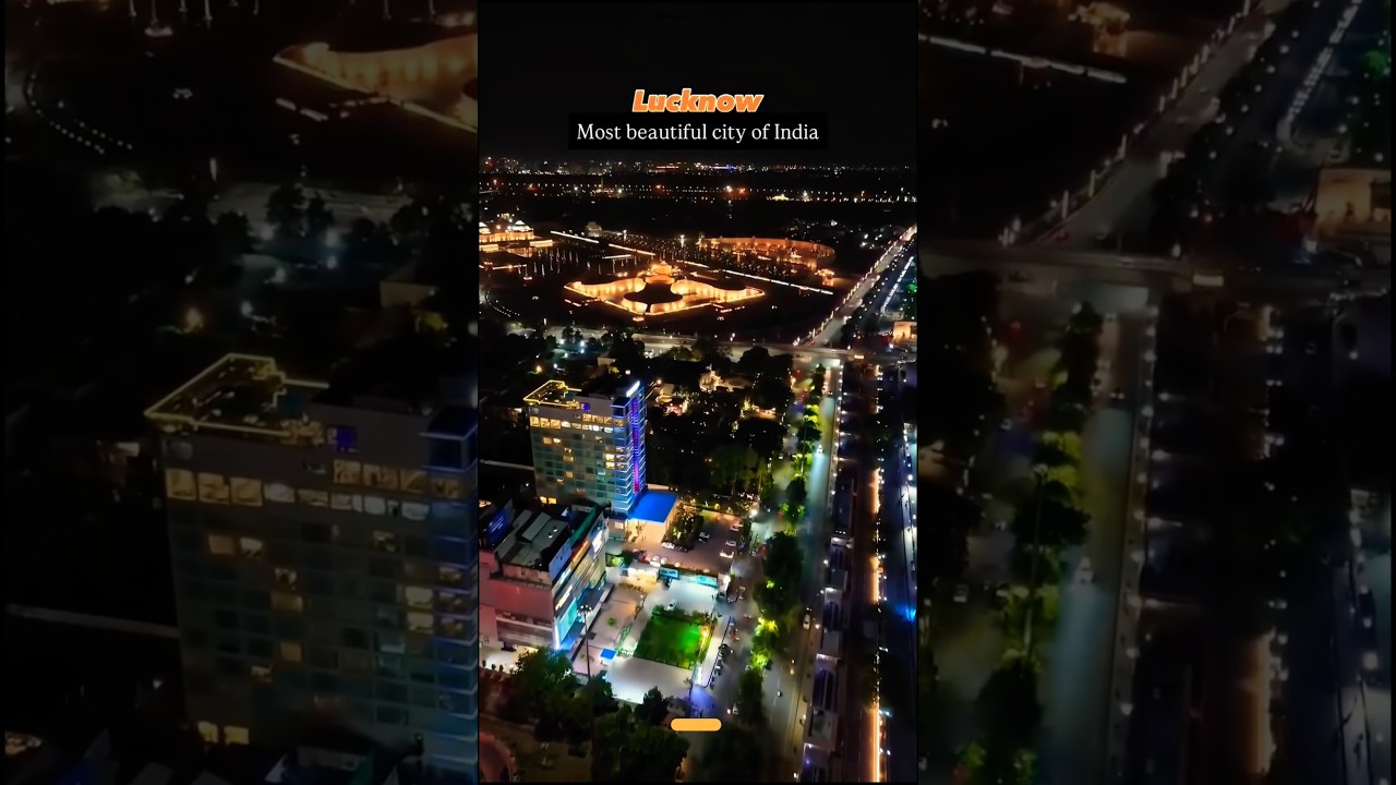 Lucknow City Skyline Night View | Lucknow City Drone View at Night #lucknow #shorts #skyline #status