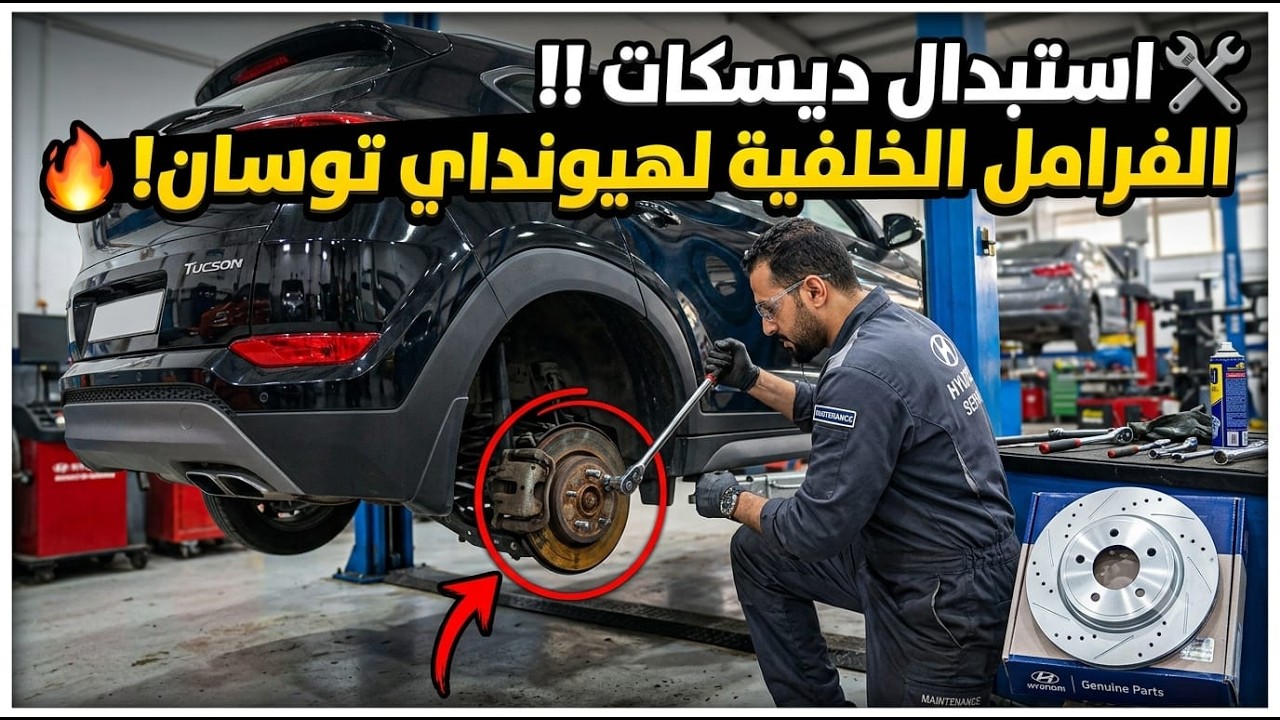 تبديل الدسكات الخلفيه لسياره هونداي توسان