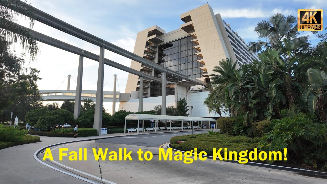 Disney Hotel (Contemporary) closest to Magic Kingdom - Monorail going through hotel built 1971 @9:57