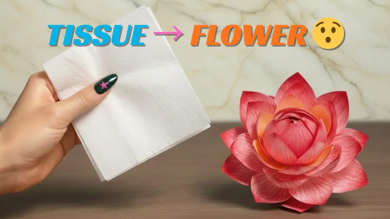 ❌ Don’t Throw Tissue Paper 😱 | Make This Beautiful Flower 🌸 | Easy DIY Craft