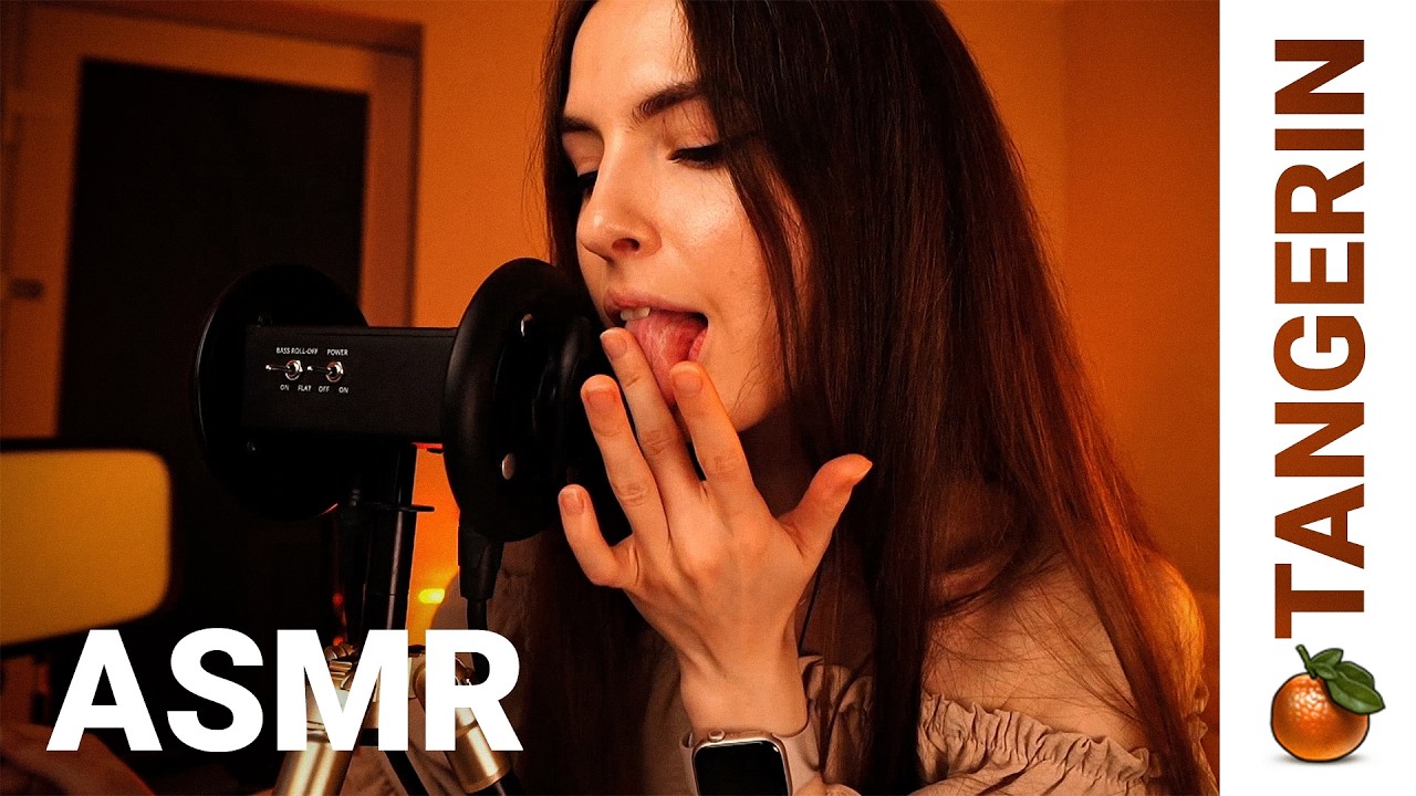ASMR Spit Painting / Deep Tongue Fluttering / Clothes Scratching | Tangerin