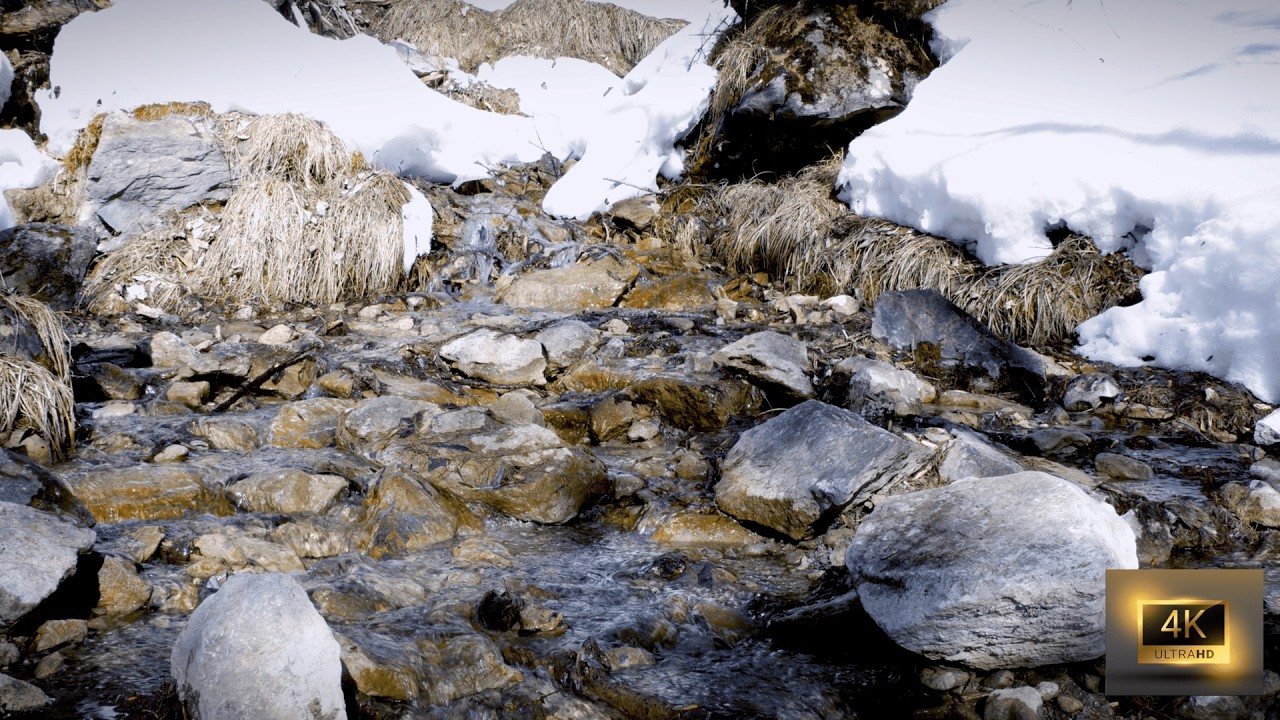Alpine Stream River Sound - 3 Hours of Deep Relaxation 4K