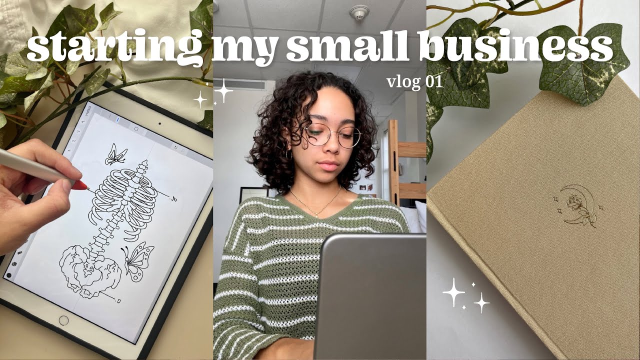 designing my UNDATED BULLET JOURNAL and WEBSITE 🪴 small business diaries vlog 01