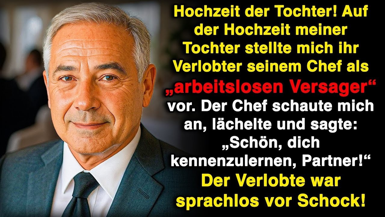 Auf der Hochzeit meiner Tochter stellte mich ihr Verlobter als „arbeitslosen Versager“ vor!